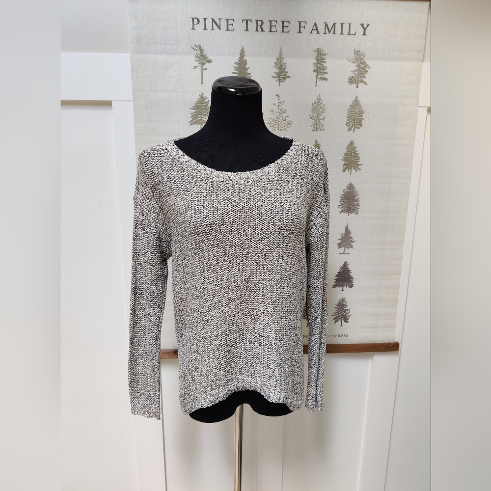 Design Lab Marled Knit Sweater w/ Faux Suede Elbow Patches - Size M